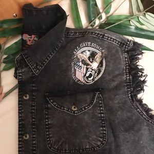 Vance Biker Wear Black Fringe Sleeveless Vest